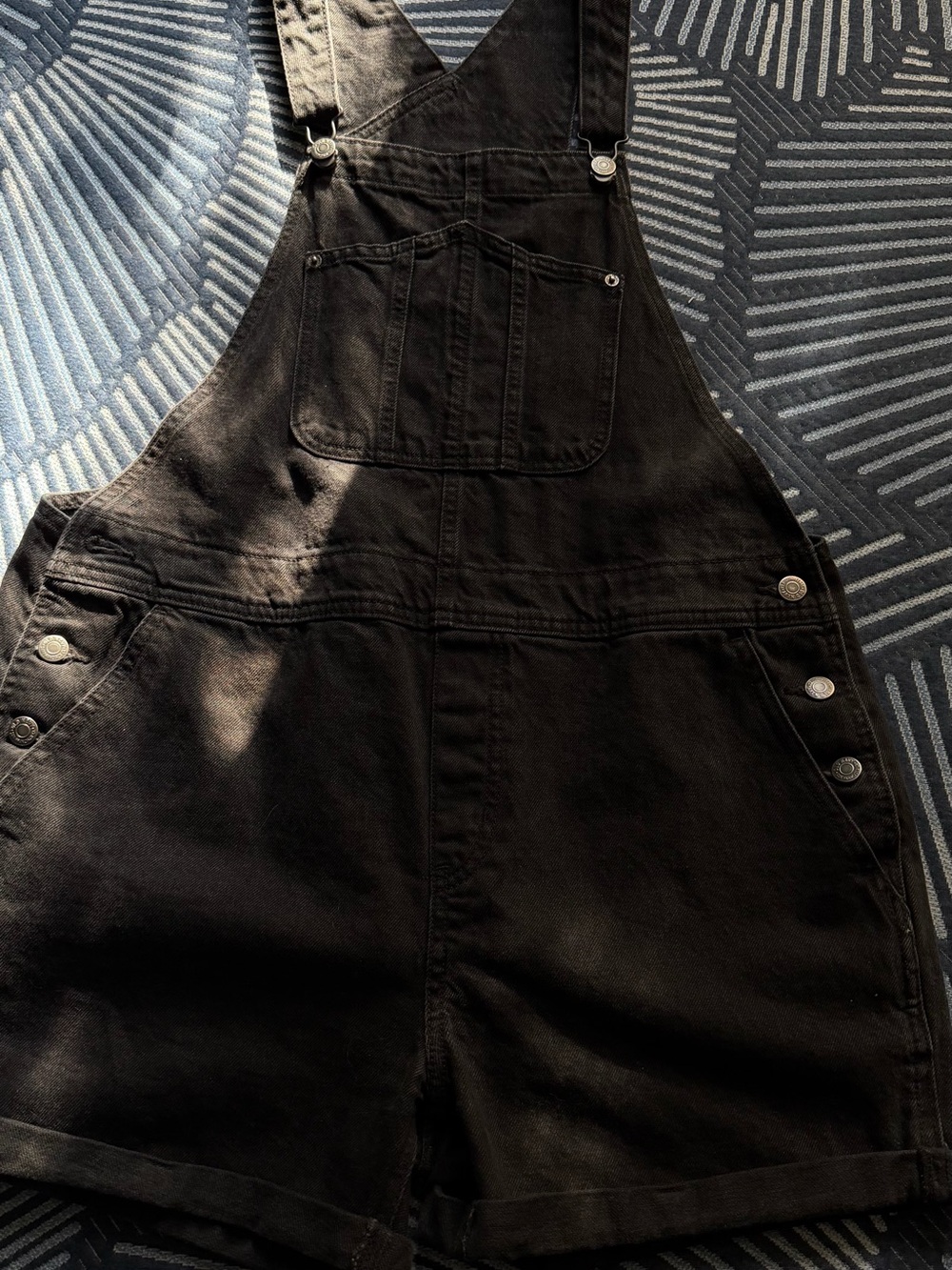 Old Navy Black Denim Short Overalls